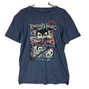 Pop Tees Kingdom Hearts T-Shirt Mens Medium Gray Graphic Print Short Sleeve